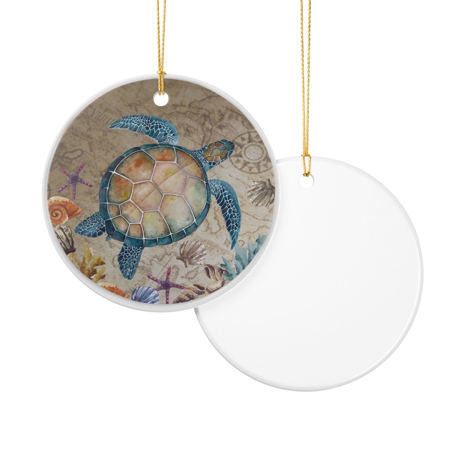 Sea Traveler Ceramic Ornament - Coastal Holiday Decoration