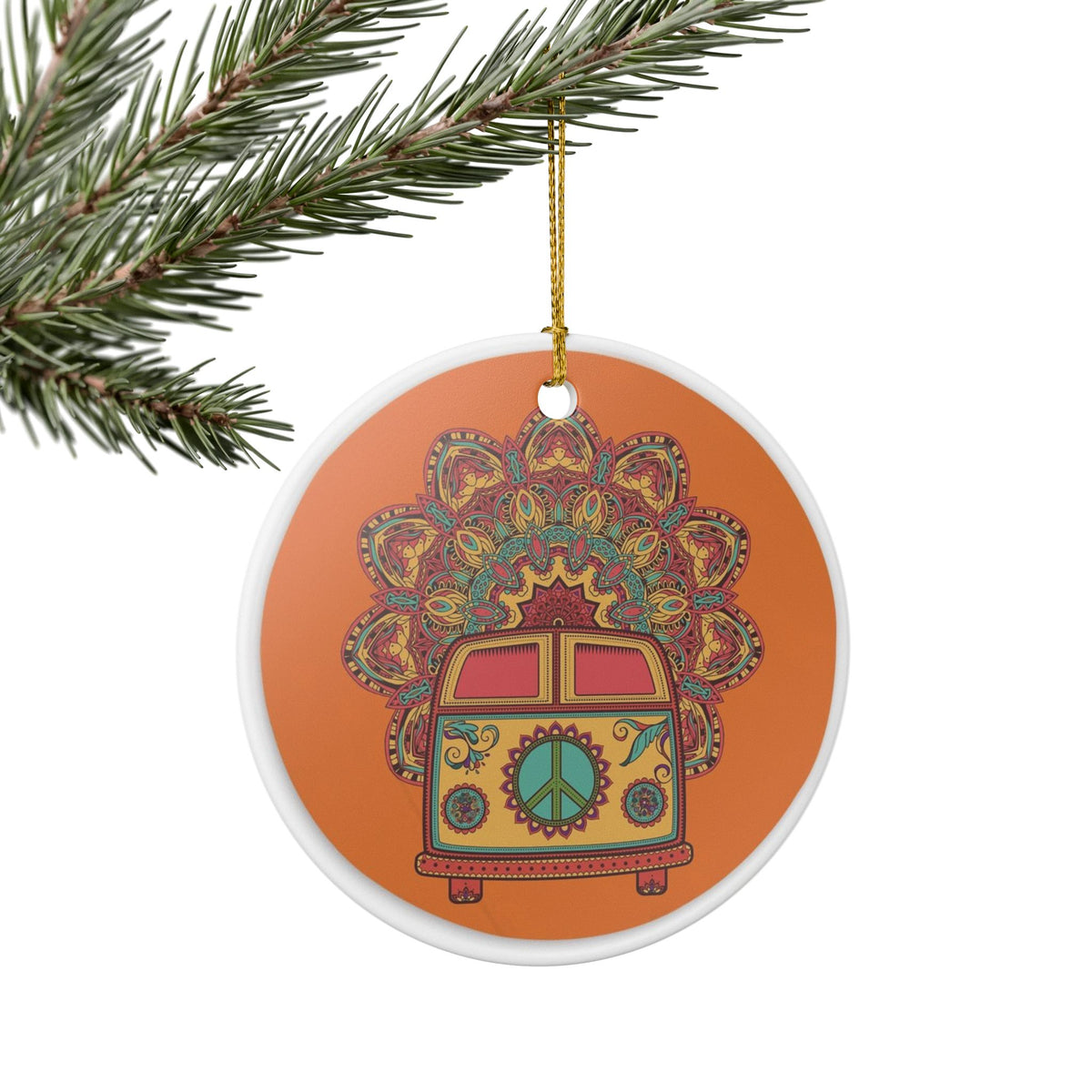 Cosmic Harmony Ceramic Ornament - Coastal Holiday Decoration