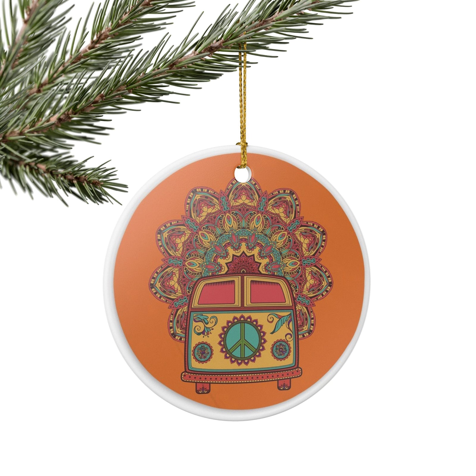 Cosmic Harmony Ceramic Ornament - Coastal Holiday Decoration