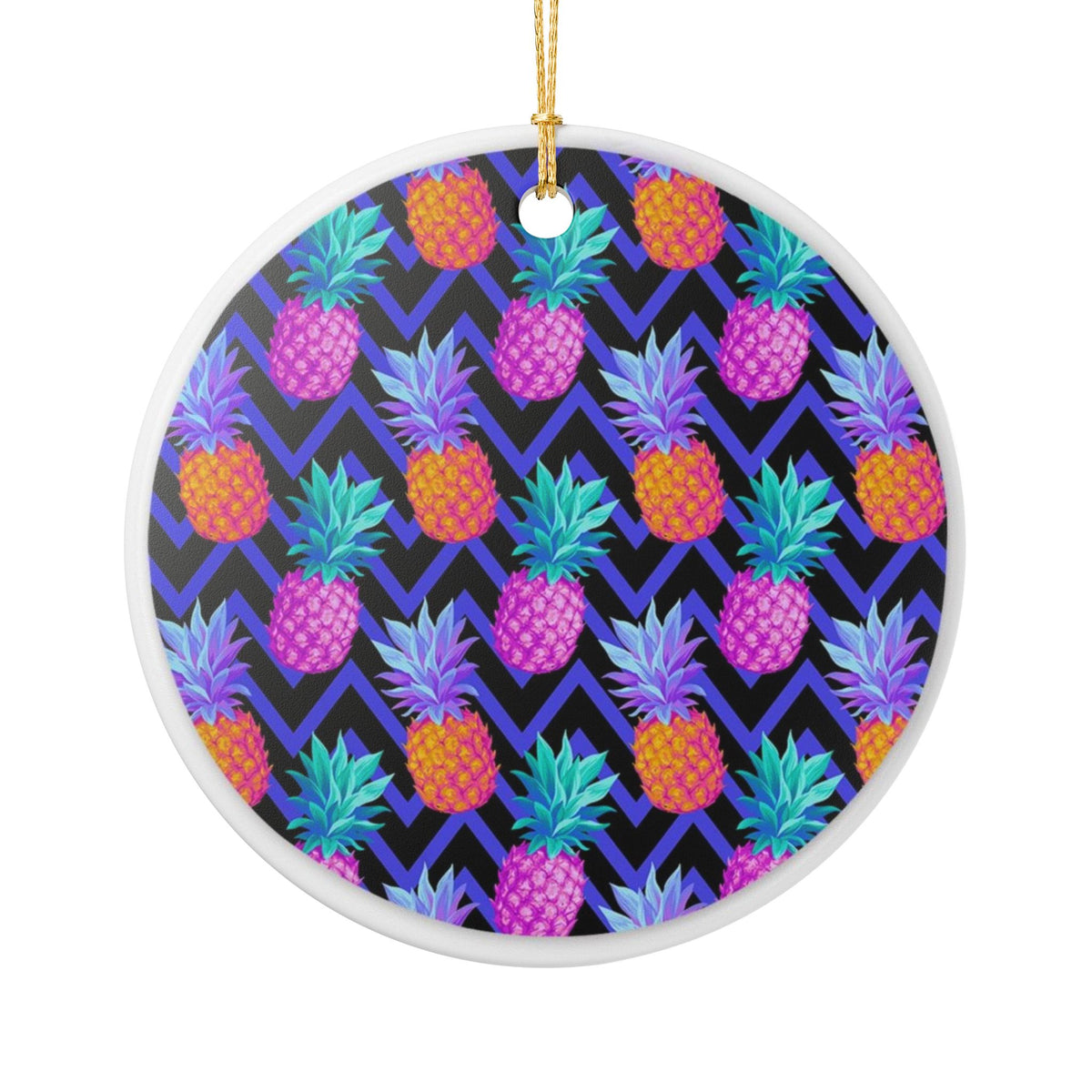 Tropical Zigzag Fusion Ceramic Ornament - Coastal Decoration
