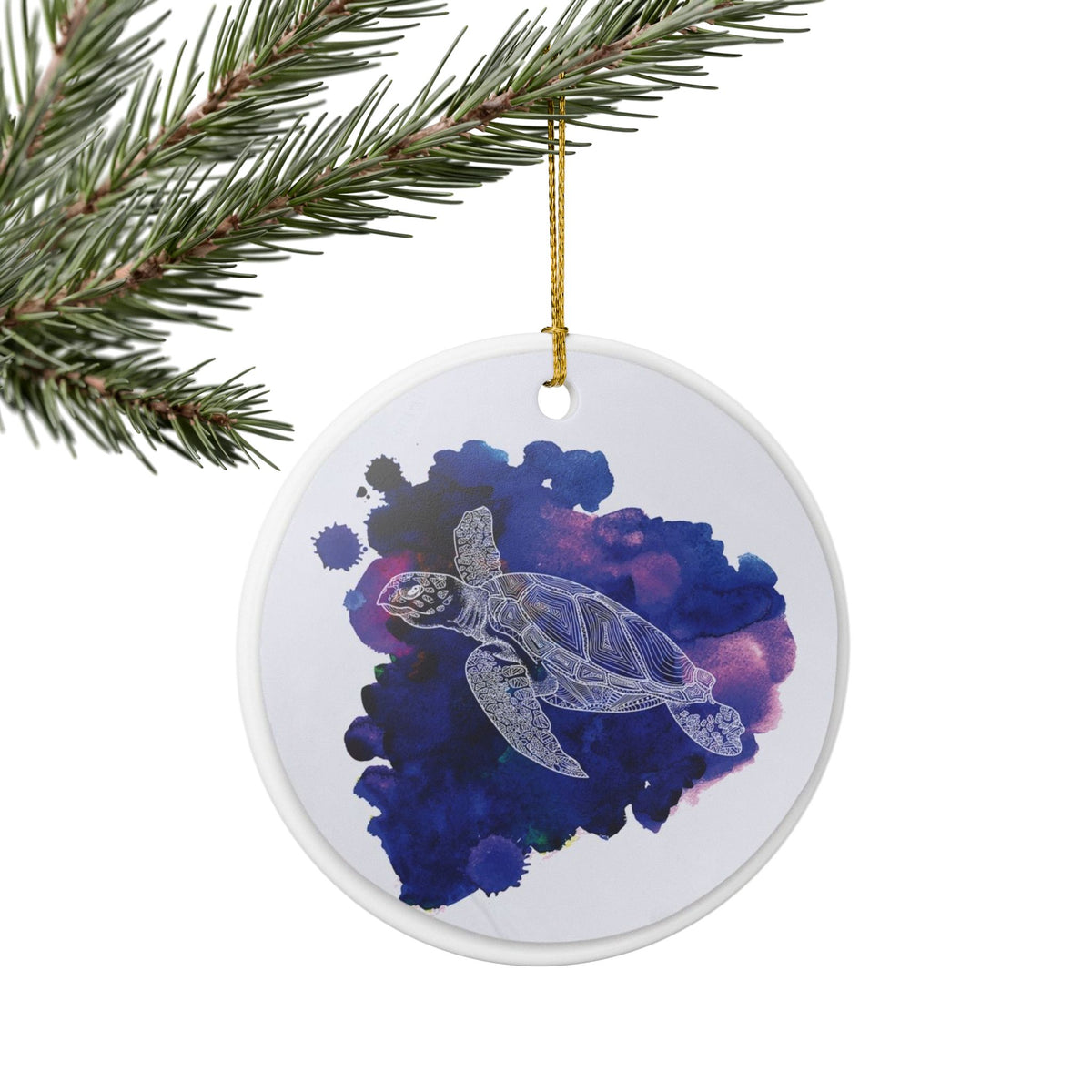 Aquatic Whispers Ceramic Ornament - Coastal Decoration