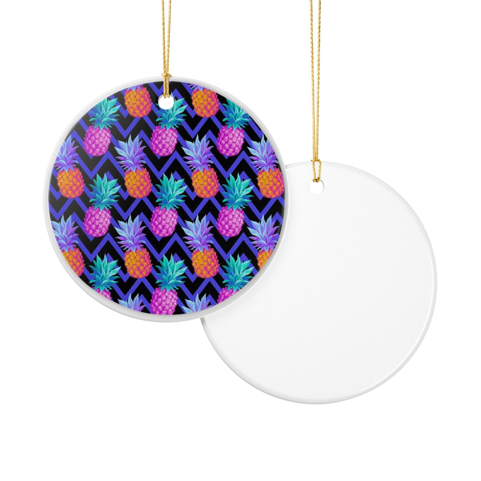 Tropical Zigzag Fusion Ceramic Ornament - Coastal Decoration