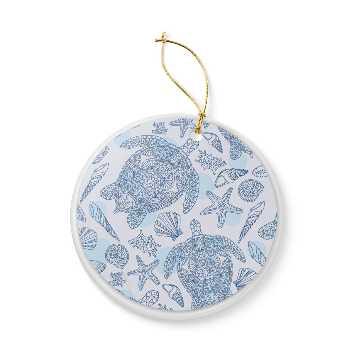 Oceanic Mosaic Ceramic Ornament - Coastal Decoration
