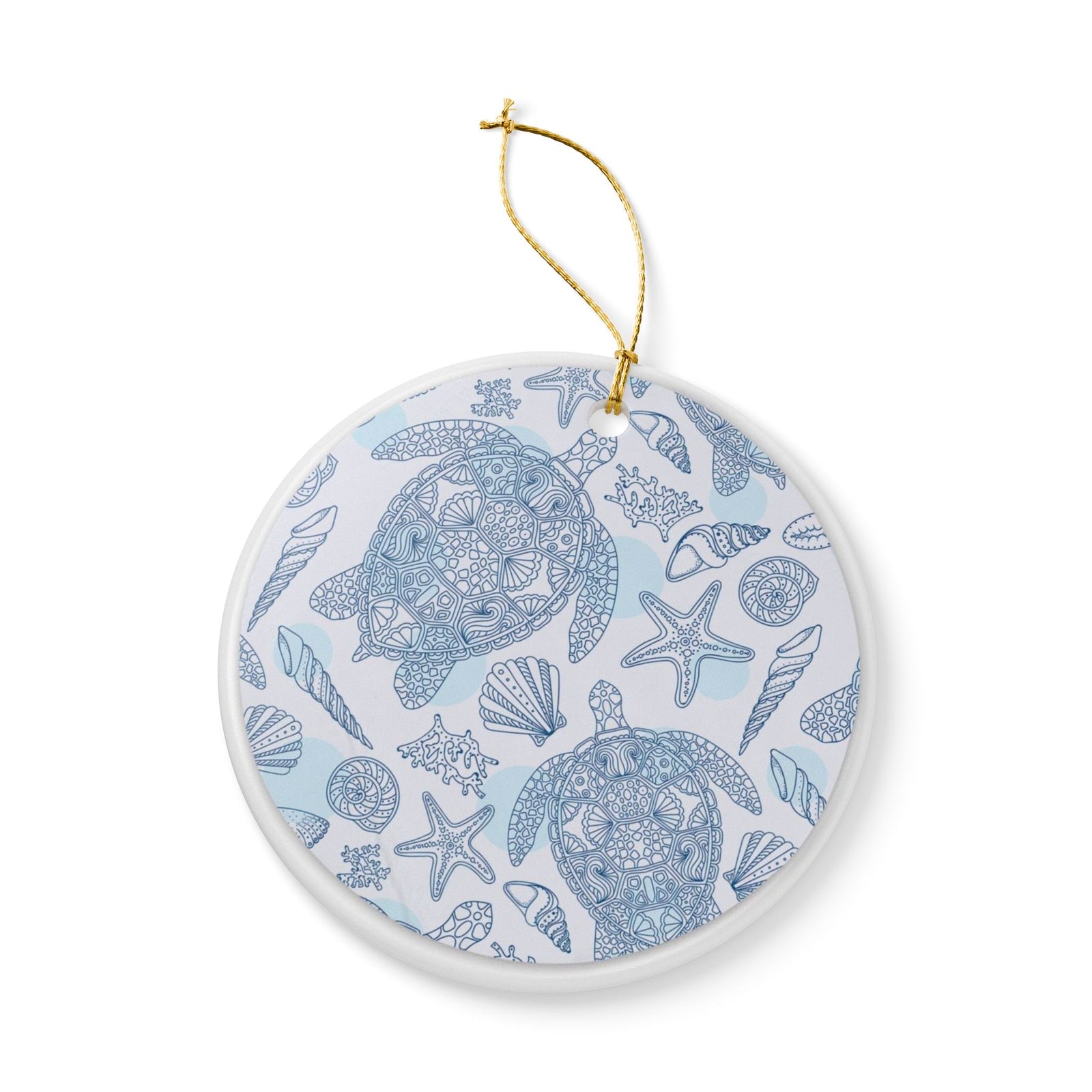 Oceanic Mosaic Ceramic Ornament - Coastal Decoration