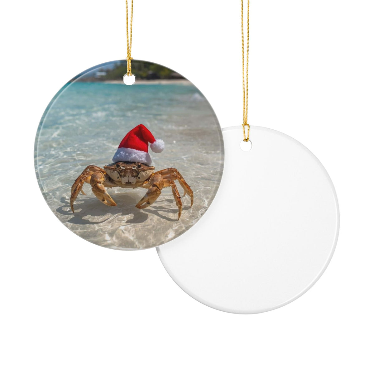 Mr Sandy Claws Ceramic Ornament - Coastal Holiday Decoration