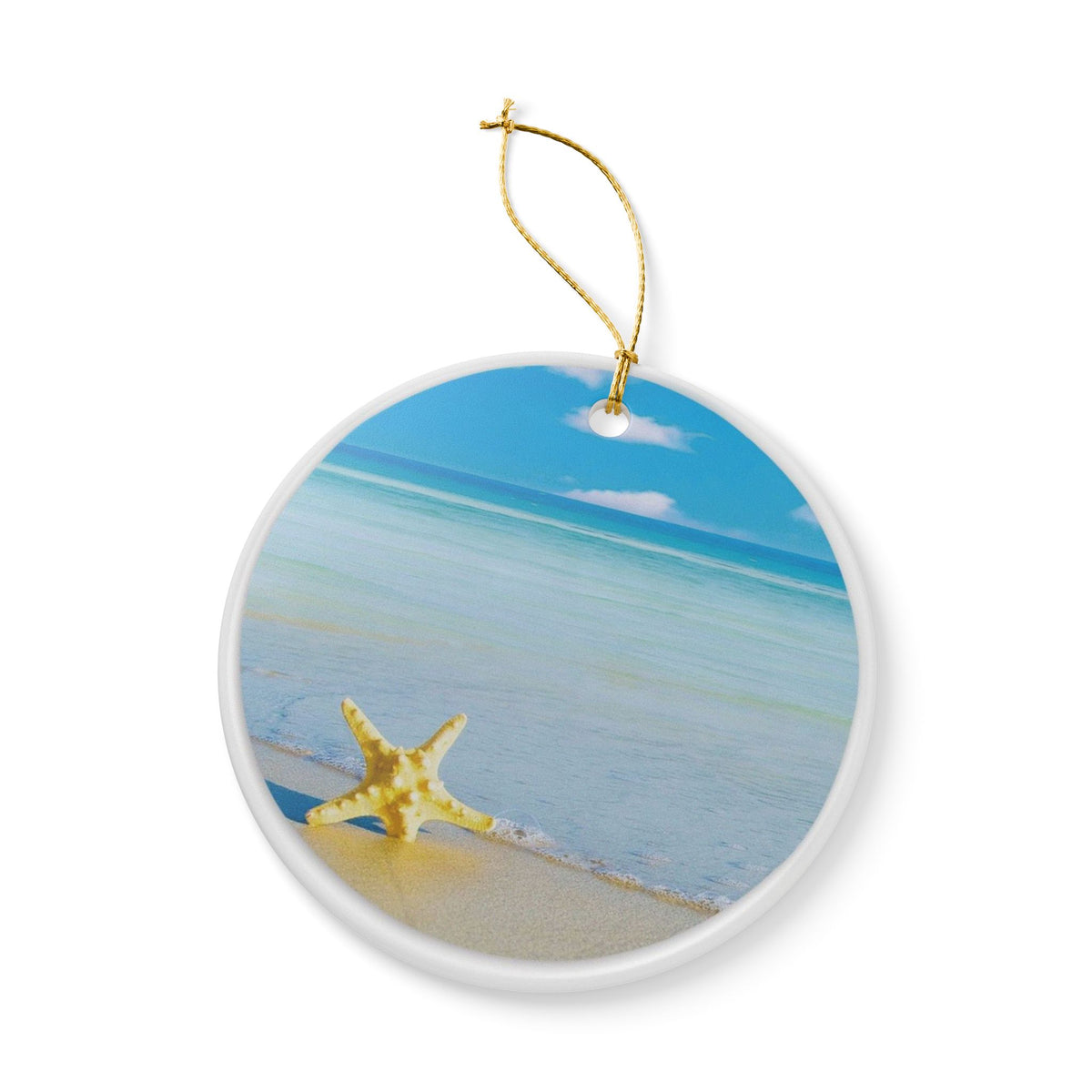 Starfish Dreams Ceramic Ornament - Coastal Holiday Decoration