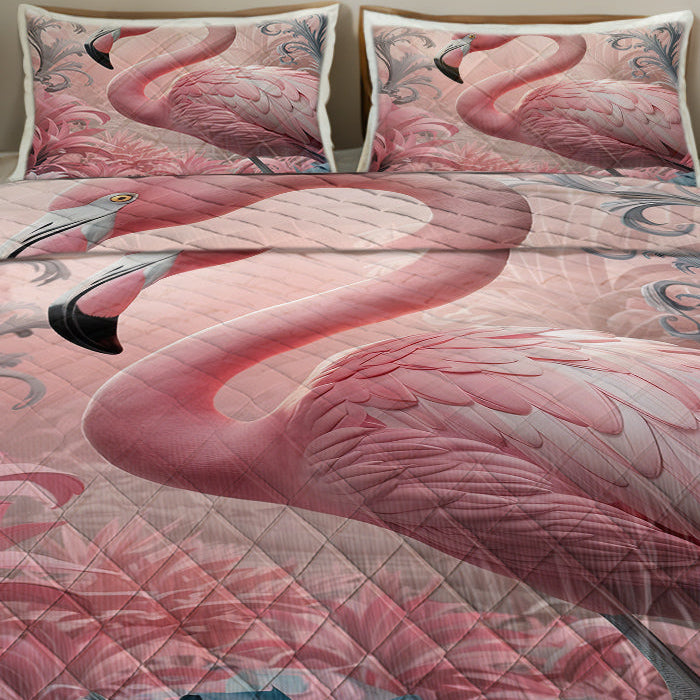 Flamingo Pink Quilted Coverlet - Lightweight, Breathable &amp; Super Soft