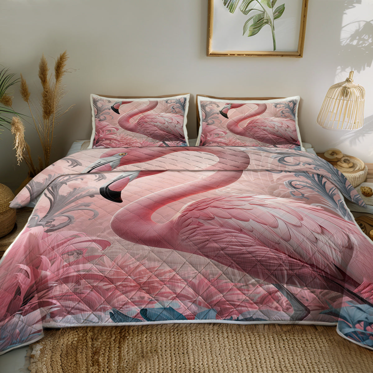 Flamingo Pink Quilted Coverlet - Lightweight, Breathable & Super Soft