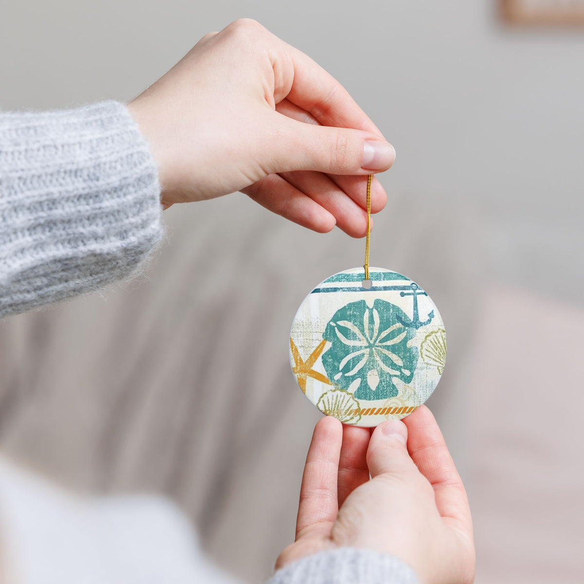 Coastal Whispers Ceramic Ornament - Coastal Decoration