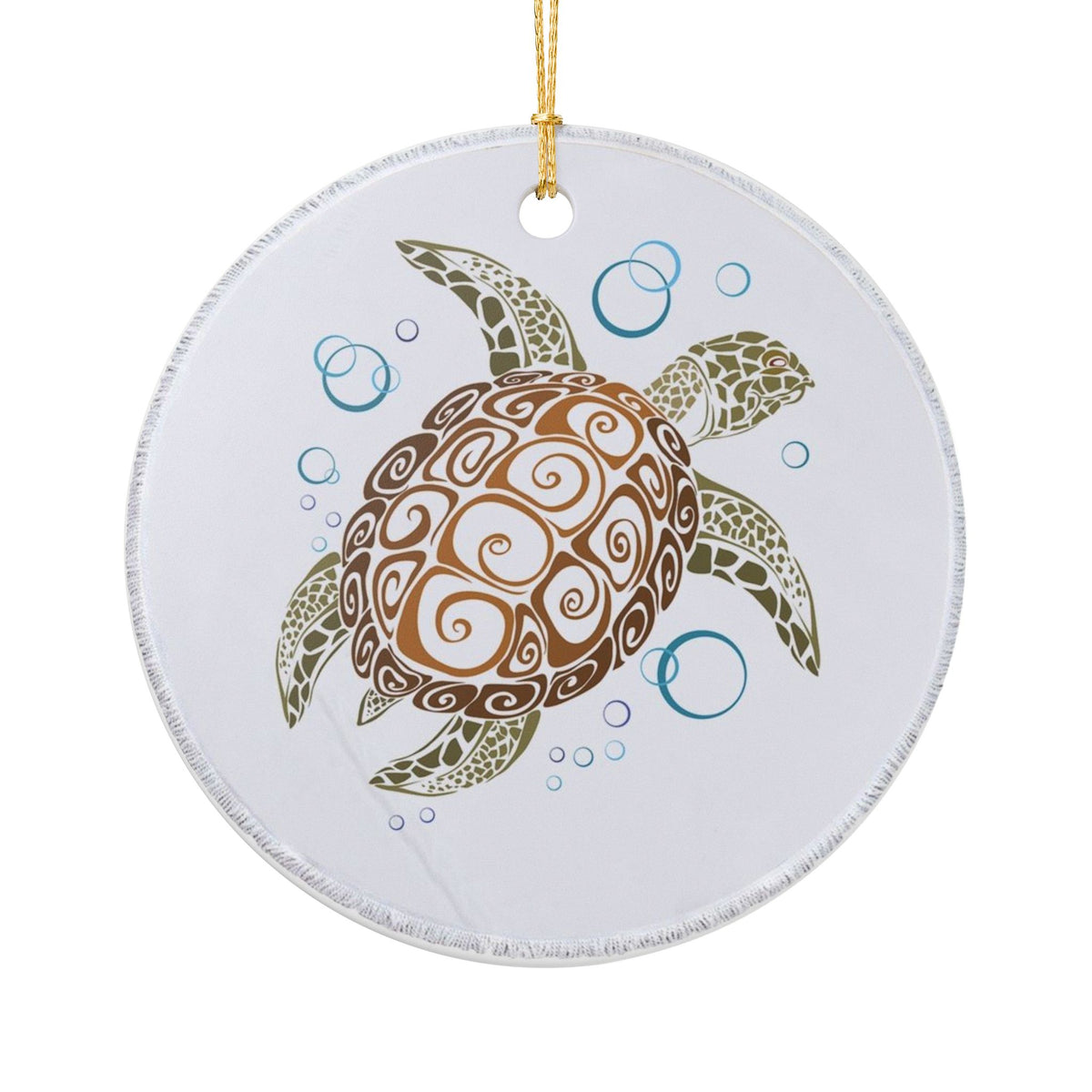 Aquatic Harmony Ceramic Ornament - Coastal Decoration