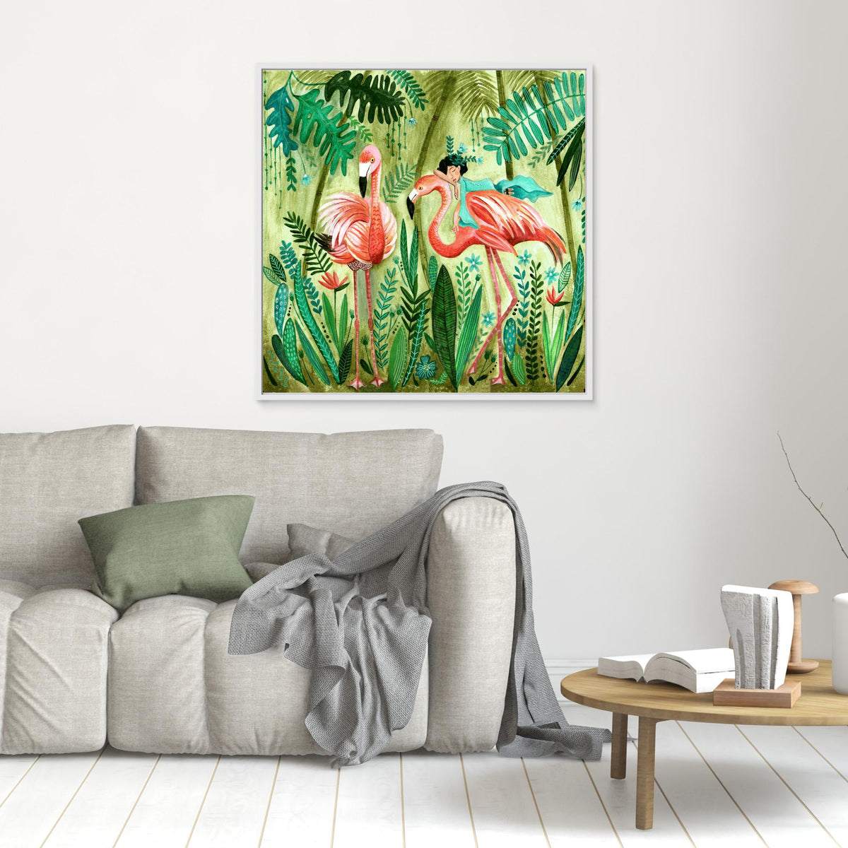 Canvas Print - Flamingo Jungle by Caroline Bonne Müller