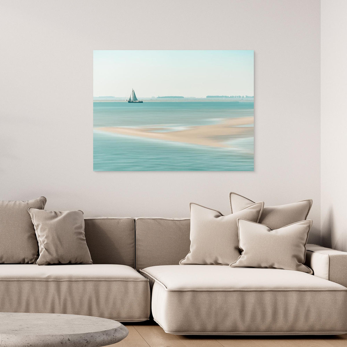 Canvas Print - Passing a Sandbank by Bernardine De Laat