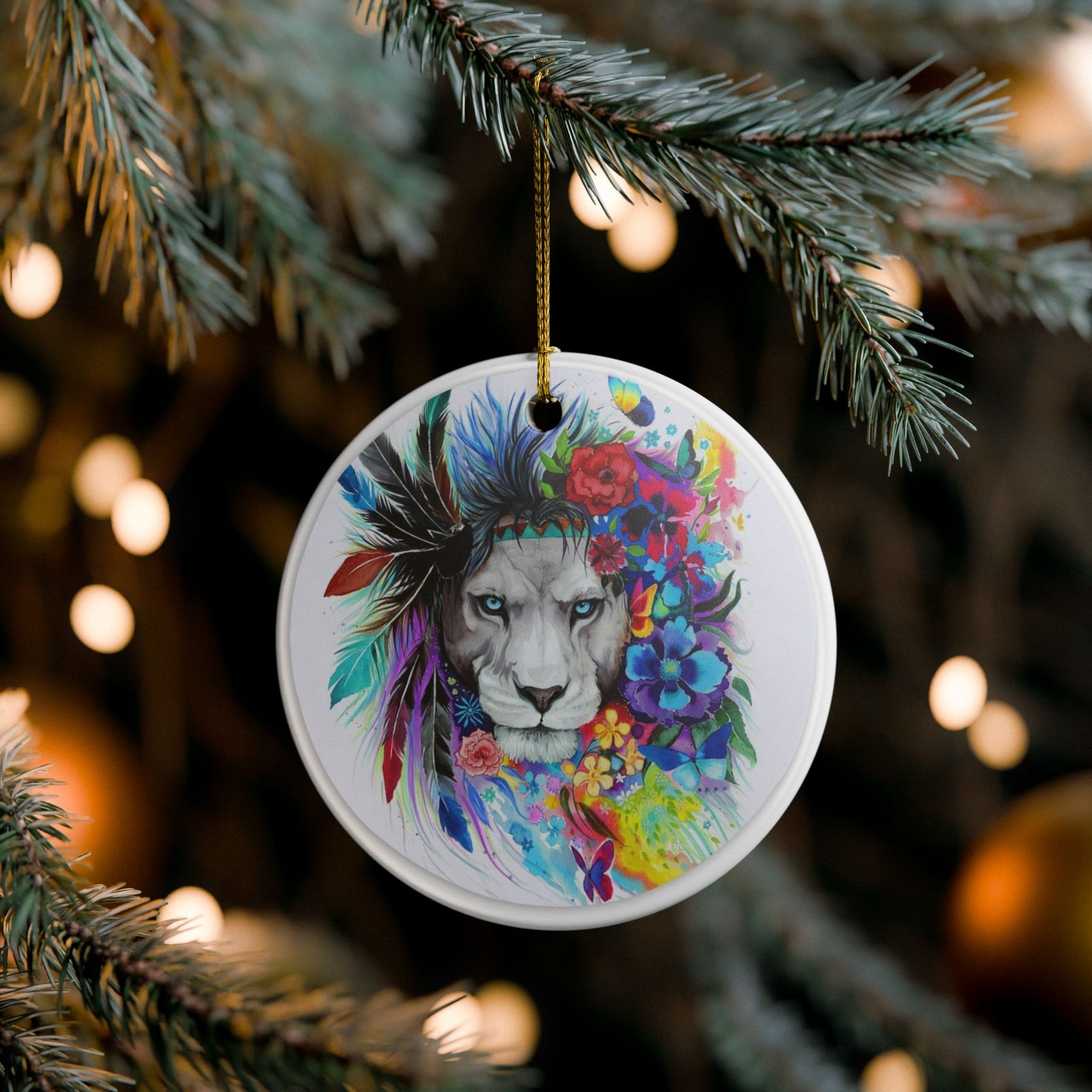 Wild SpiritCeramic Ornament - Coastal Holiday Decoration