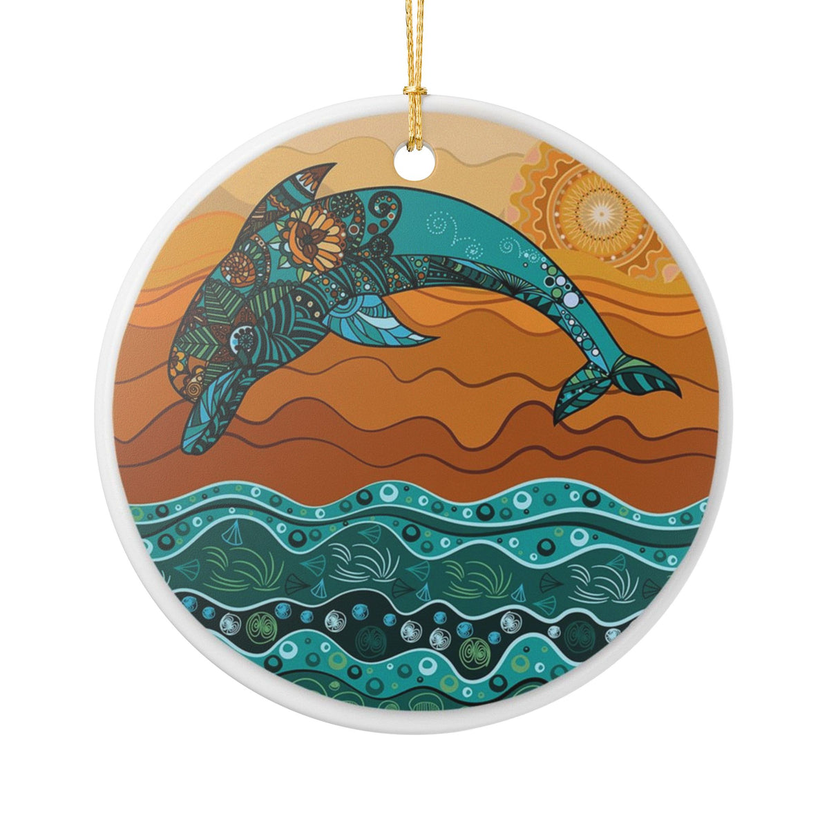 Waves of Harmony Ceramic Ornament - Coastal Decoration