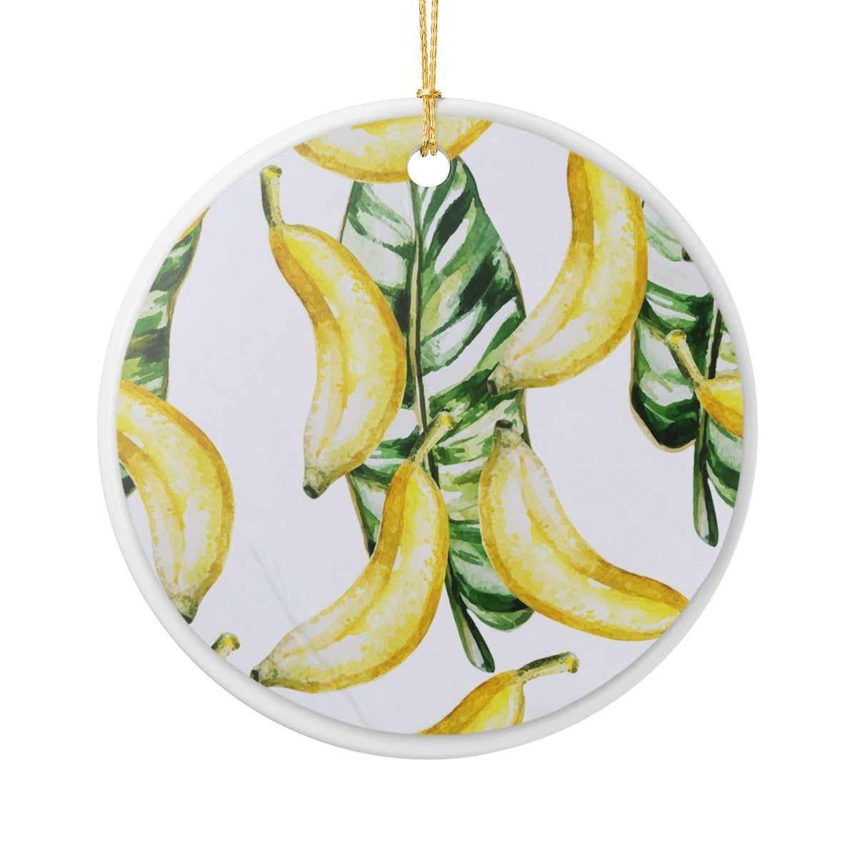 Banana Leaves Ceramic Ornament - Coastal Decoration