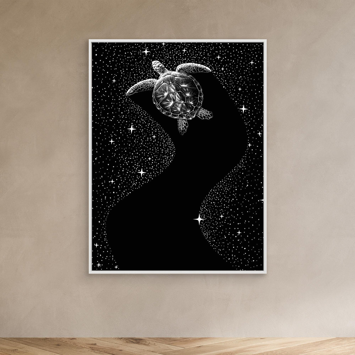Canvas Print - Starry Turtle (Black Version) by Alirıza çakir