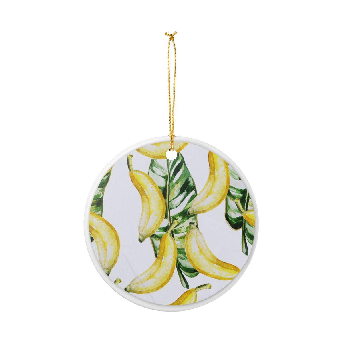 Banana Leaves Ceramic Ornament - Coastal Decoration