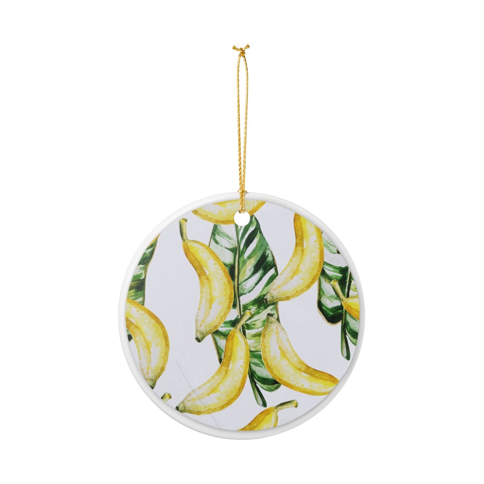 Banana Leaves Ceramic Ornament - Coastal Decoration
