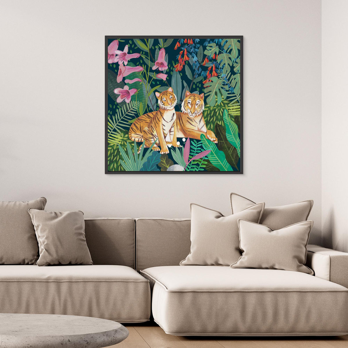 Canvas Print - Tigers in the Jungle by Caroline Bonne Müller