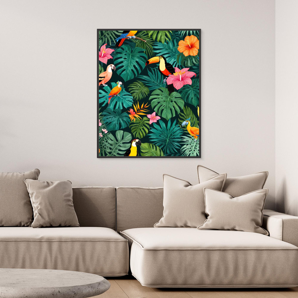 Canvas Print - Tropical Paradise Jungle Pattern by Kintsugi99