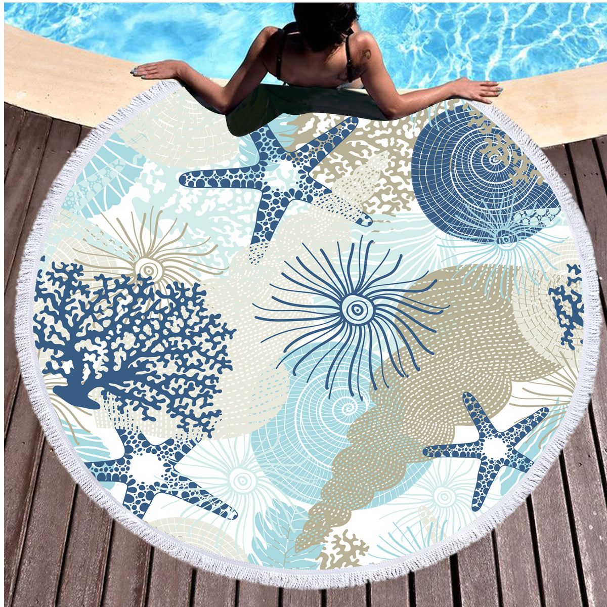 Beach Treasures Round Beach Towel