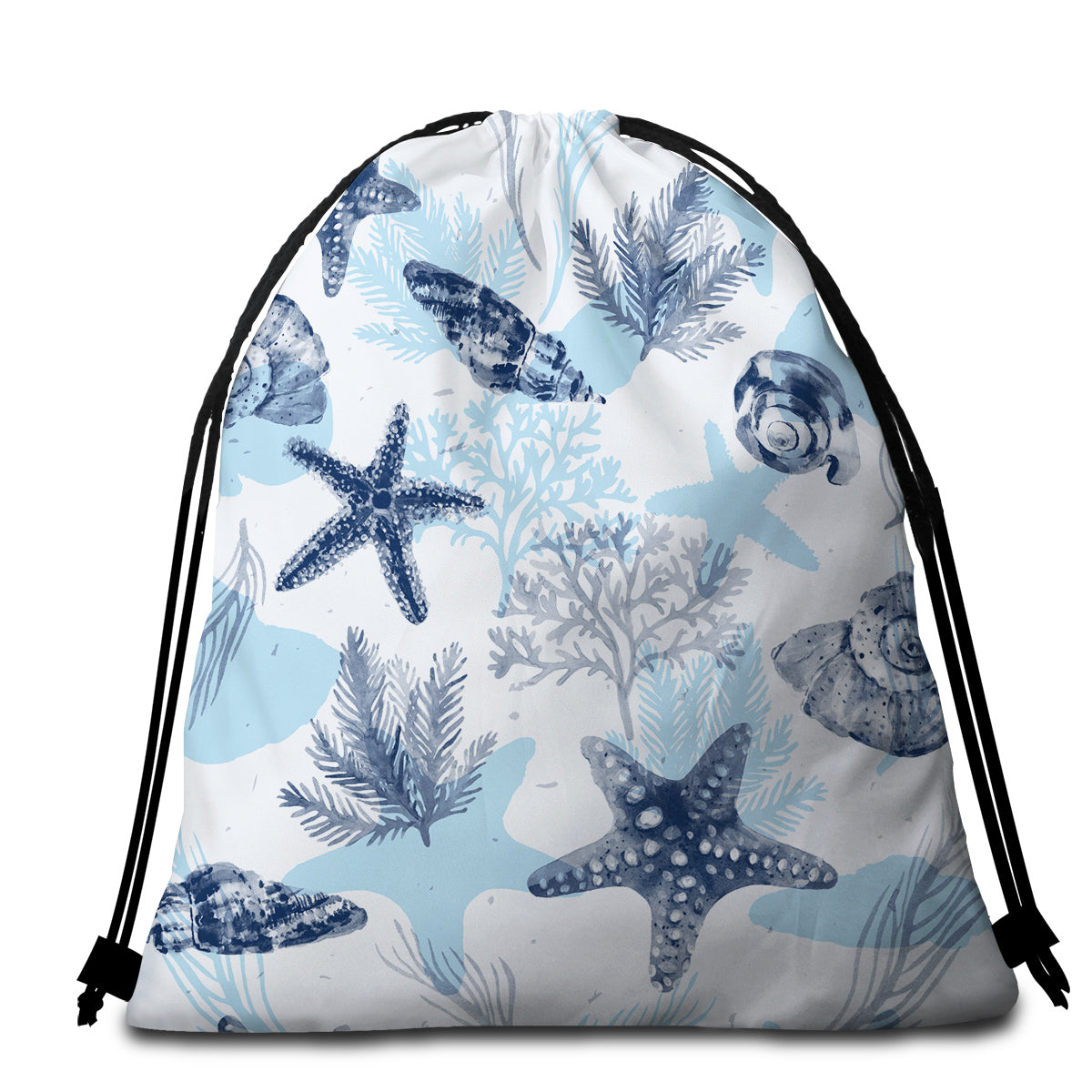 Ocean Blues Round Beach Towel