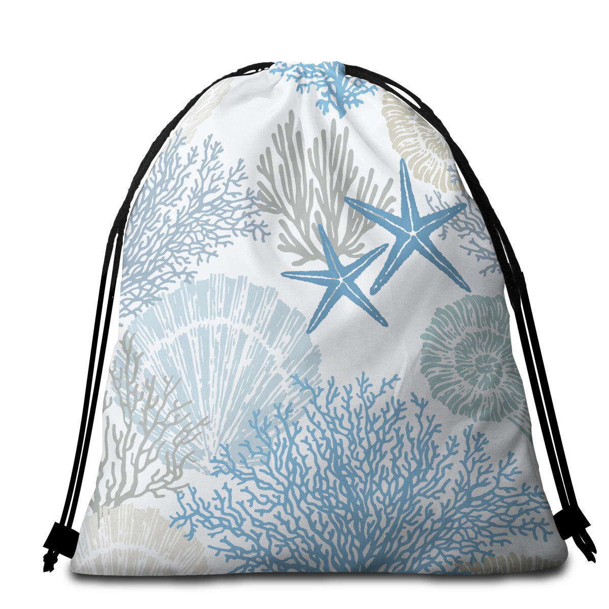 Coastal Coral Round Beach Towel