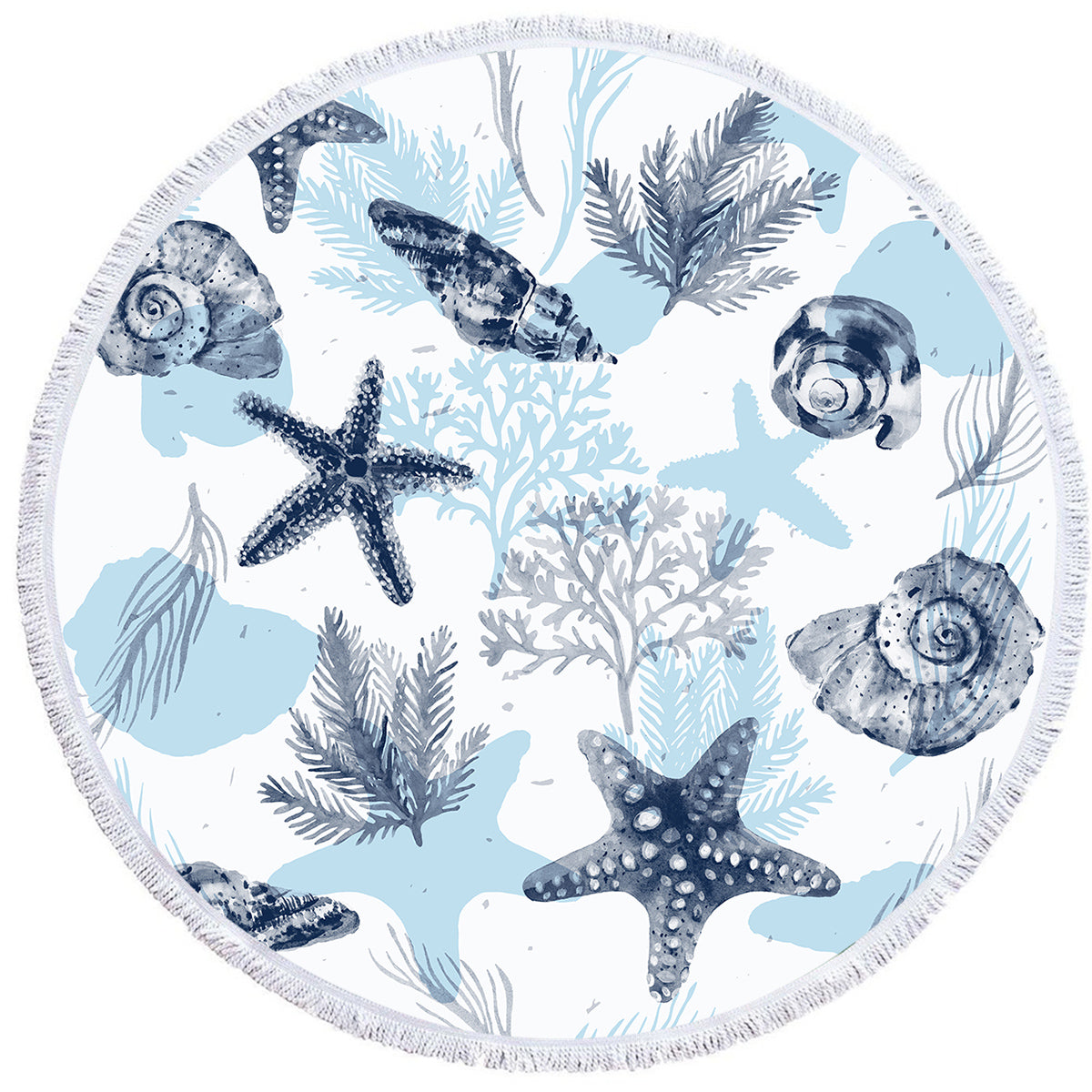 Ocean Blues Round Beach Towel