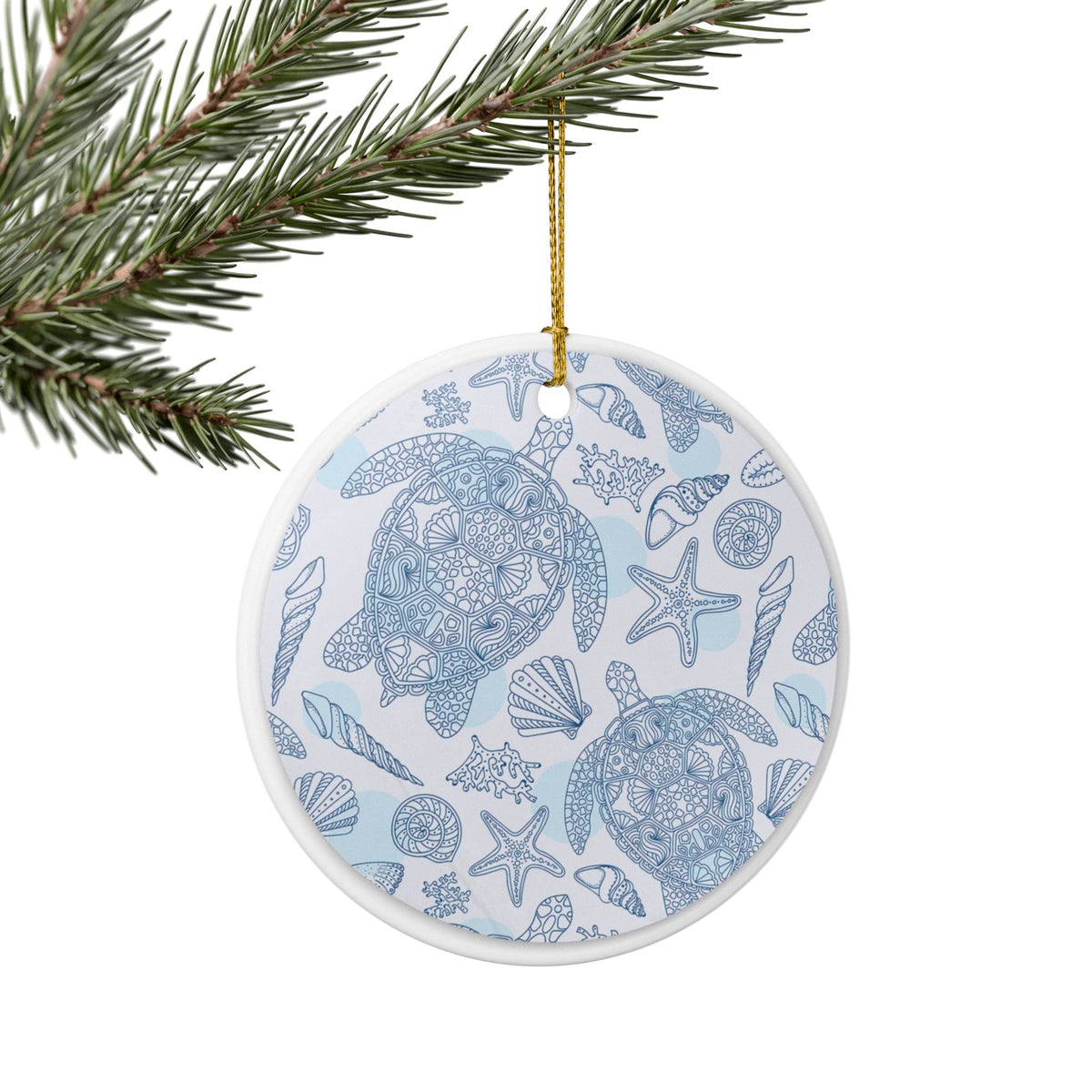 Oceanic Mosaic Ceramic Ornament - Coastal Decoration