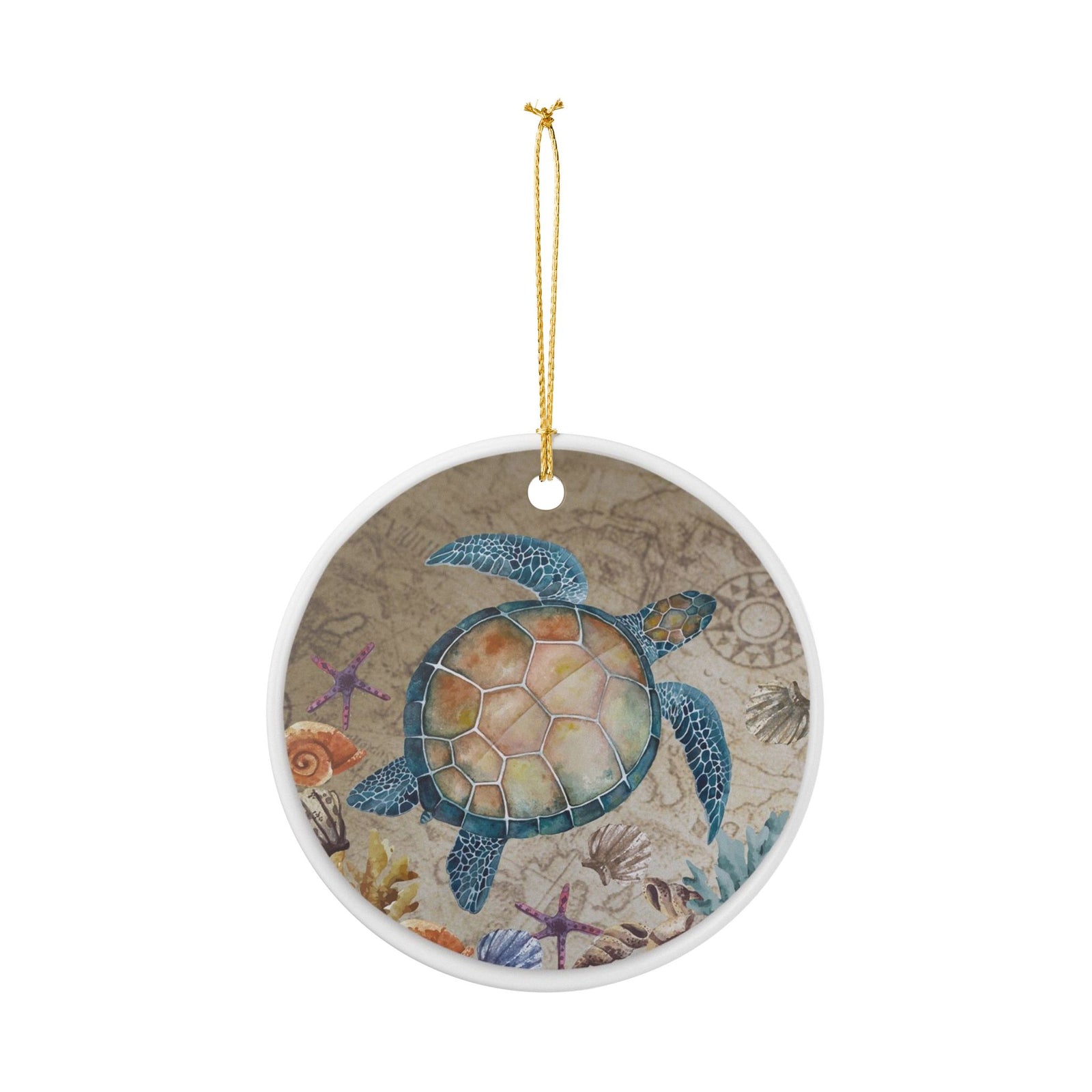 Sea Traveler Ceramic Ornament - Coastal Holiday Decoration