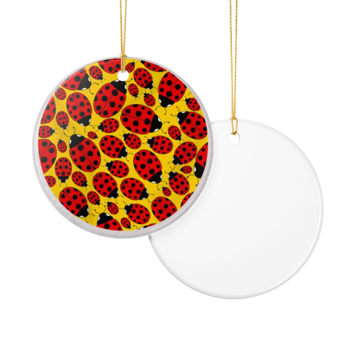 Ladybug Swarm Ceramic Ornament - Coastal Decoration