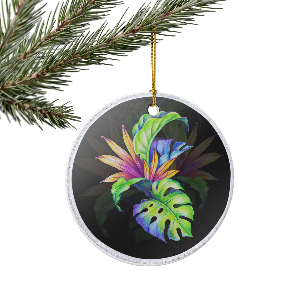Tropical Dreamscape Ceramic Ornament - Coastal Decoration