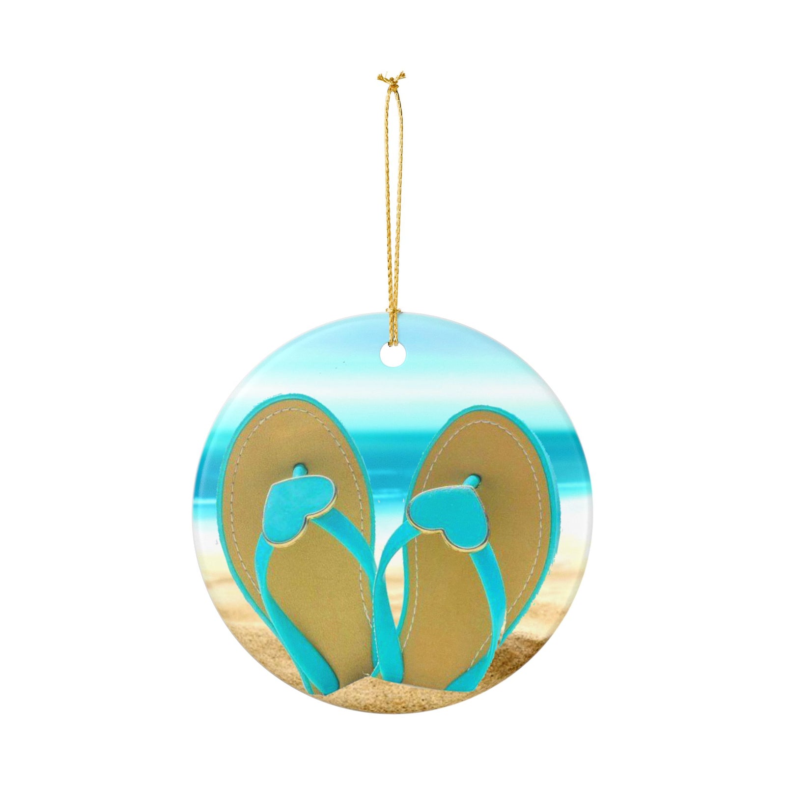 Flip Flops Ceramic Ornament - Coastal Holiday Decoration