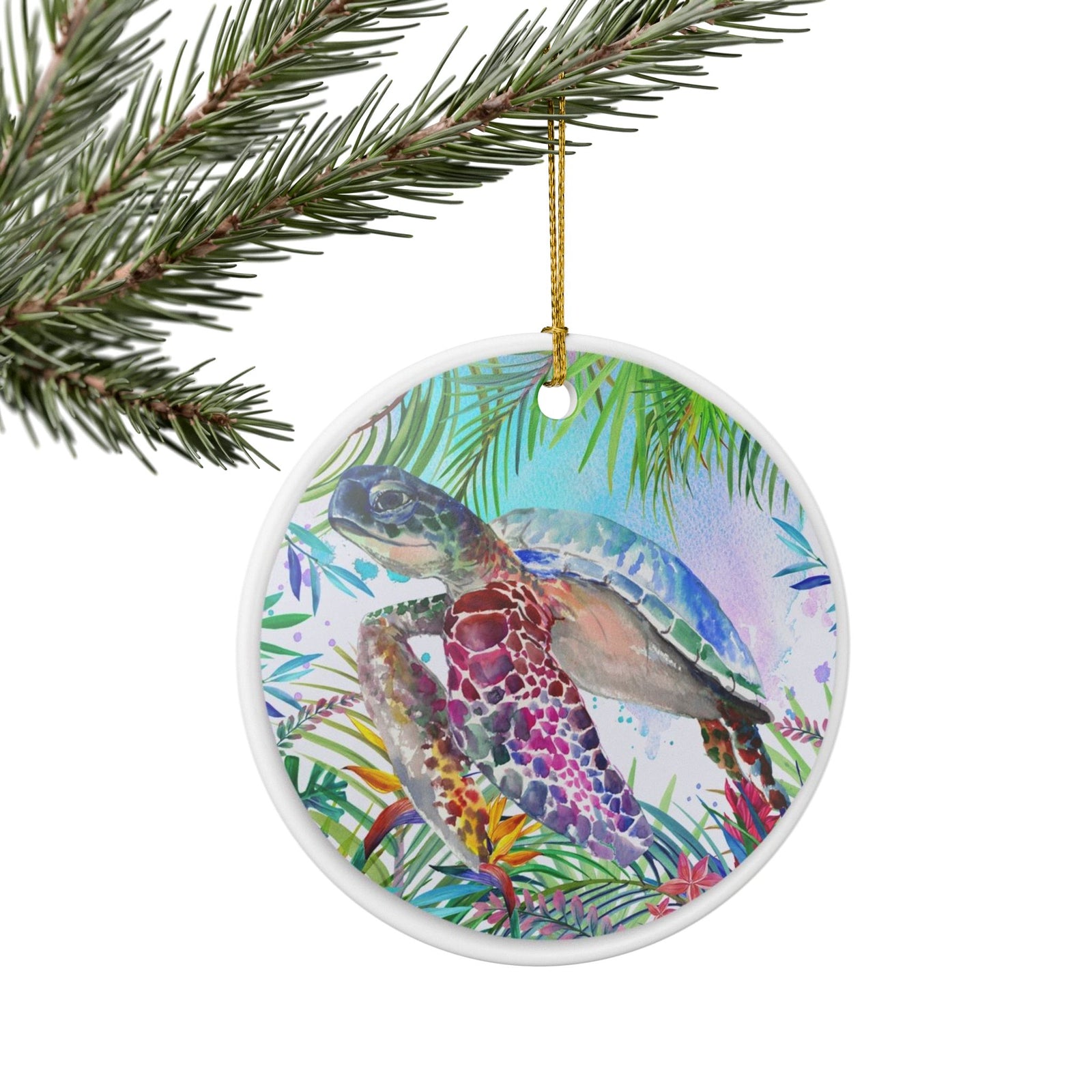 Tropical Sea Guardian Ceramic Ornament - Coastal Holiday Decoration