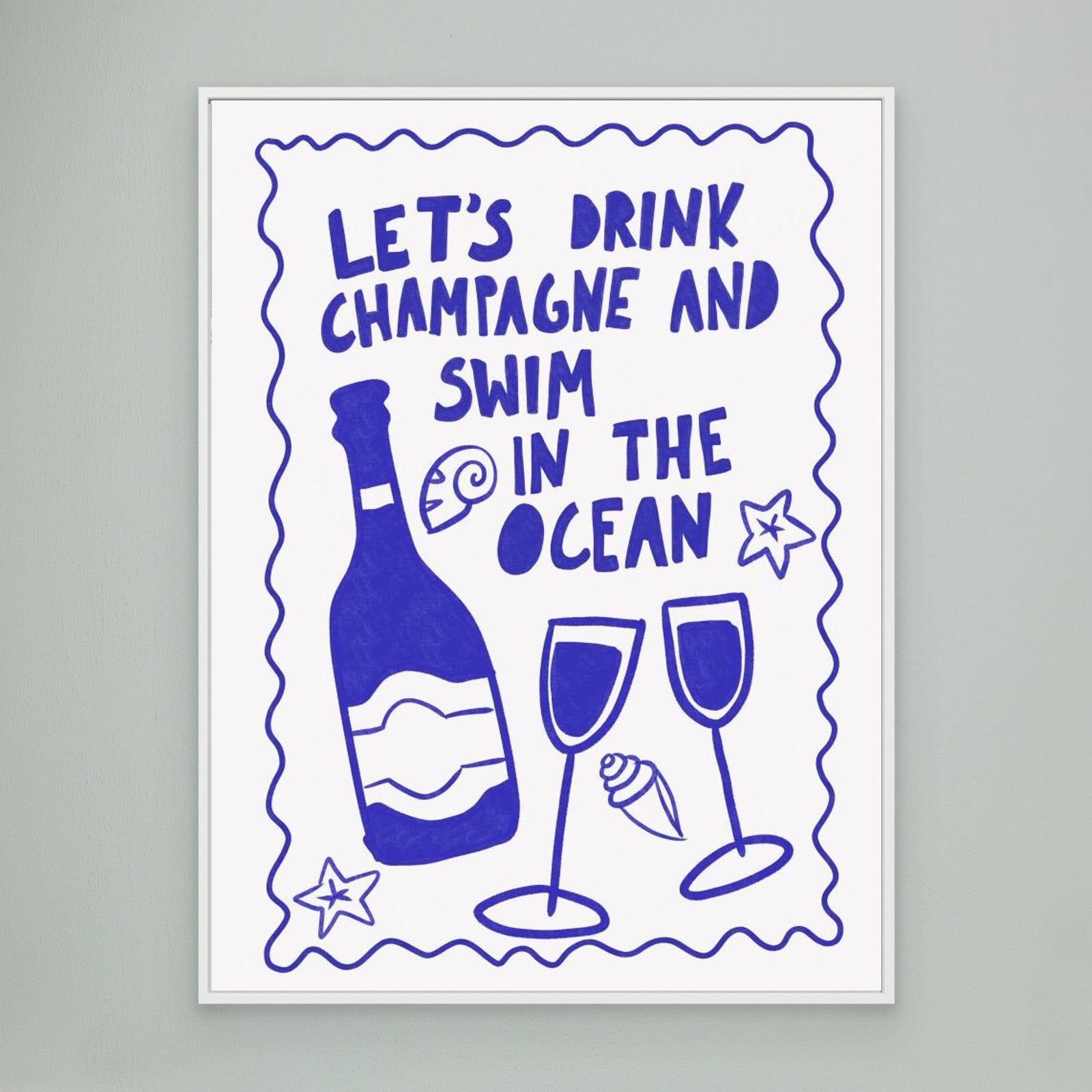 Canvas Print - Champagne by the Ocean by Athene Fritsch