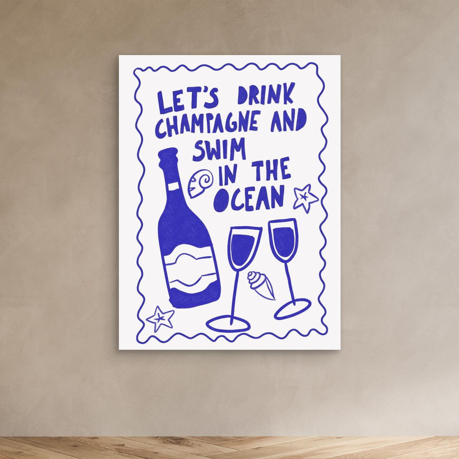 Canvas Print - Champagne by the Ocean by Athene Fritsch