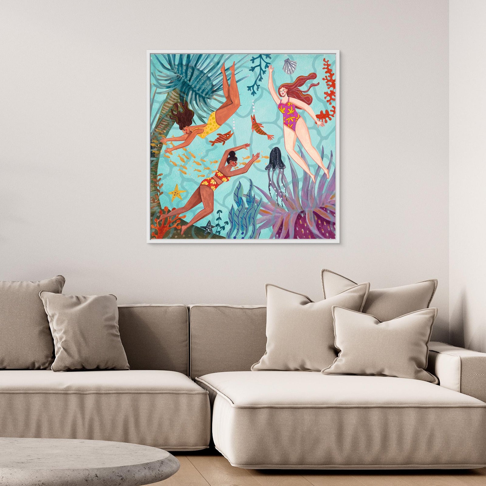 Canvas Print - Swimming in the Ocean by Caroline Bonne Müller