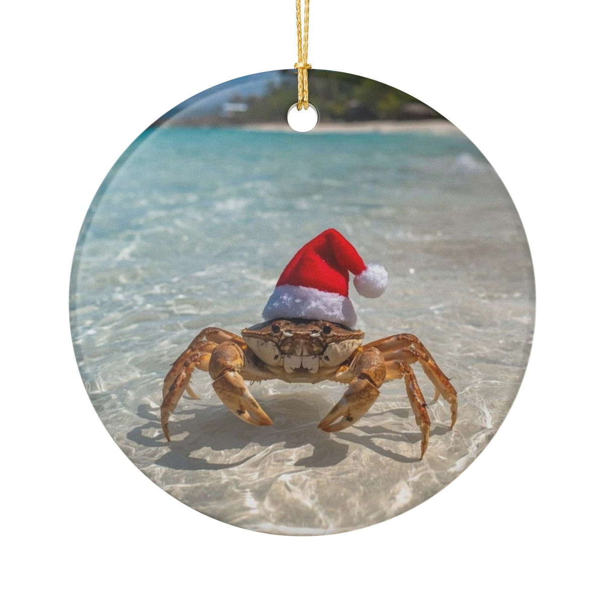 Mr Sandy Claws Ceramic Ornament - Coastal Holiday Decoration