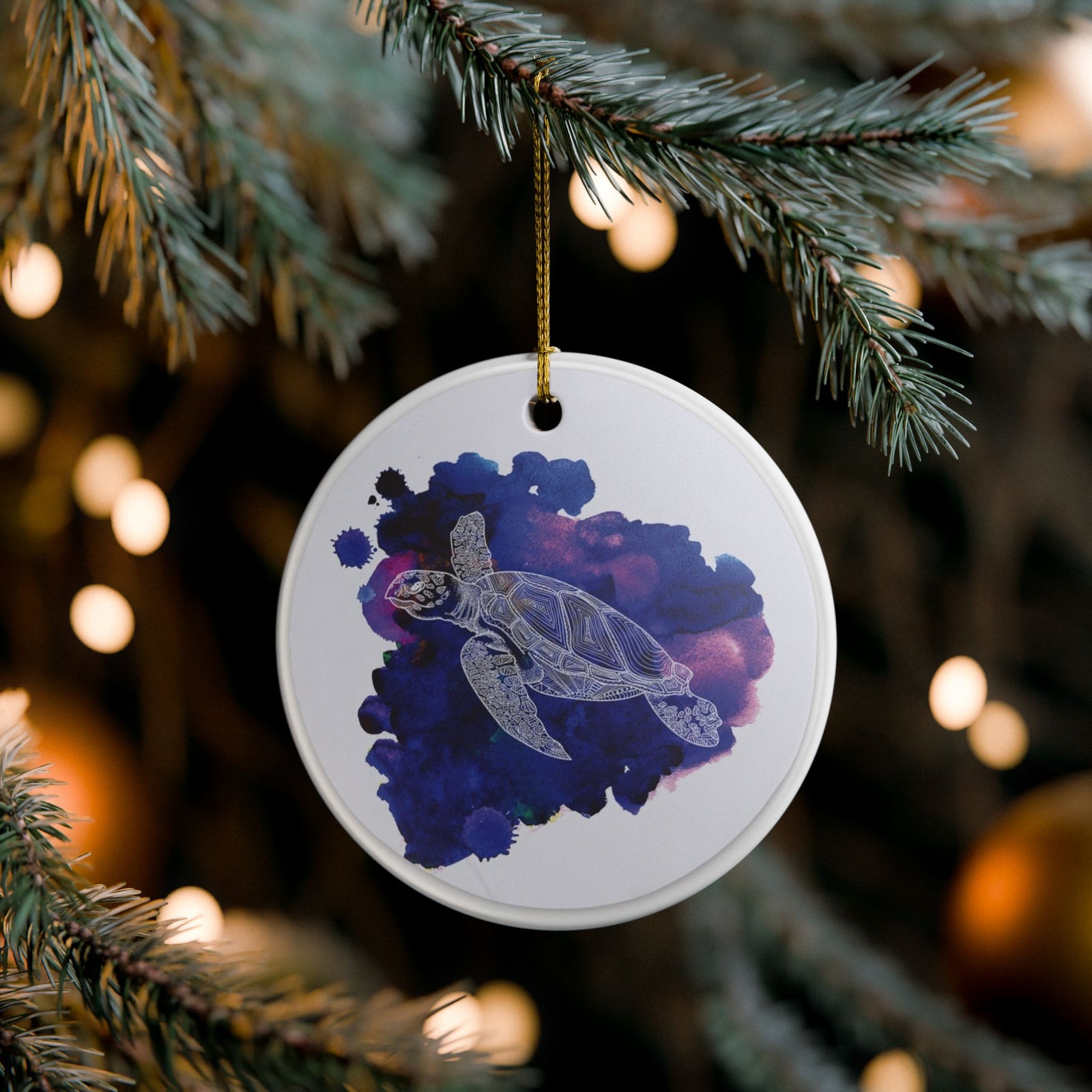 Aquatic Whispers Ceramic Ornament - Coastal Decoration