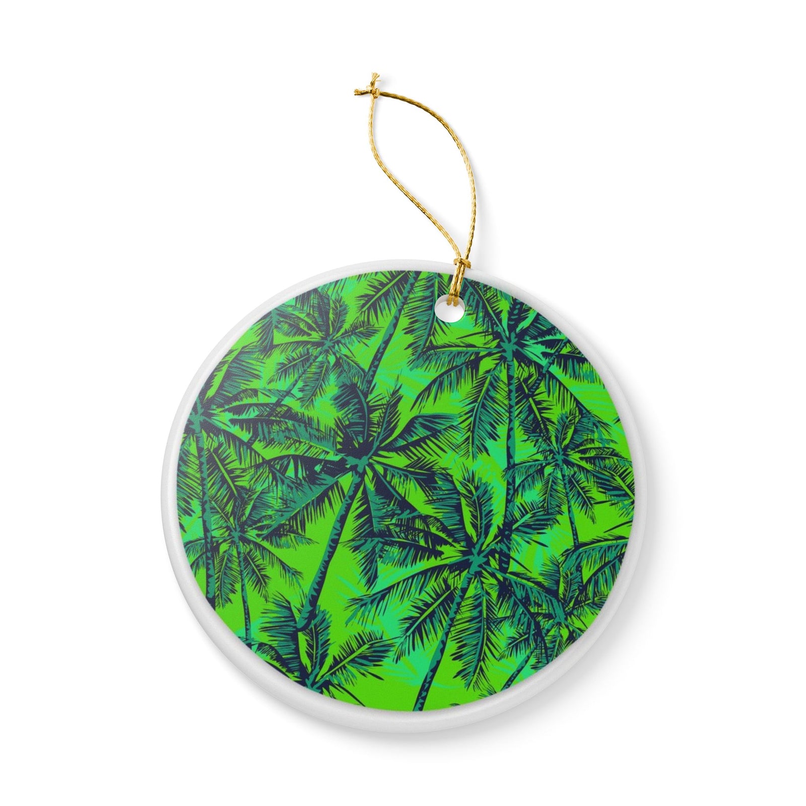 Tropical Neon Dreams Ceramic Ornament - Coastal Decoration