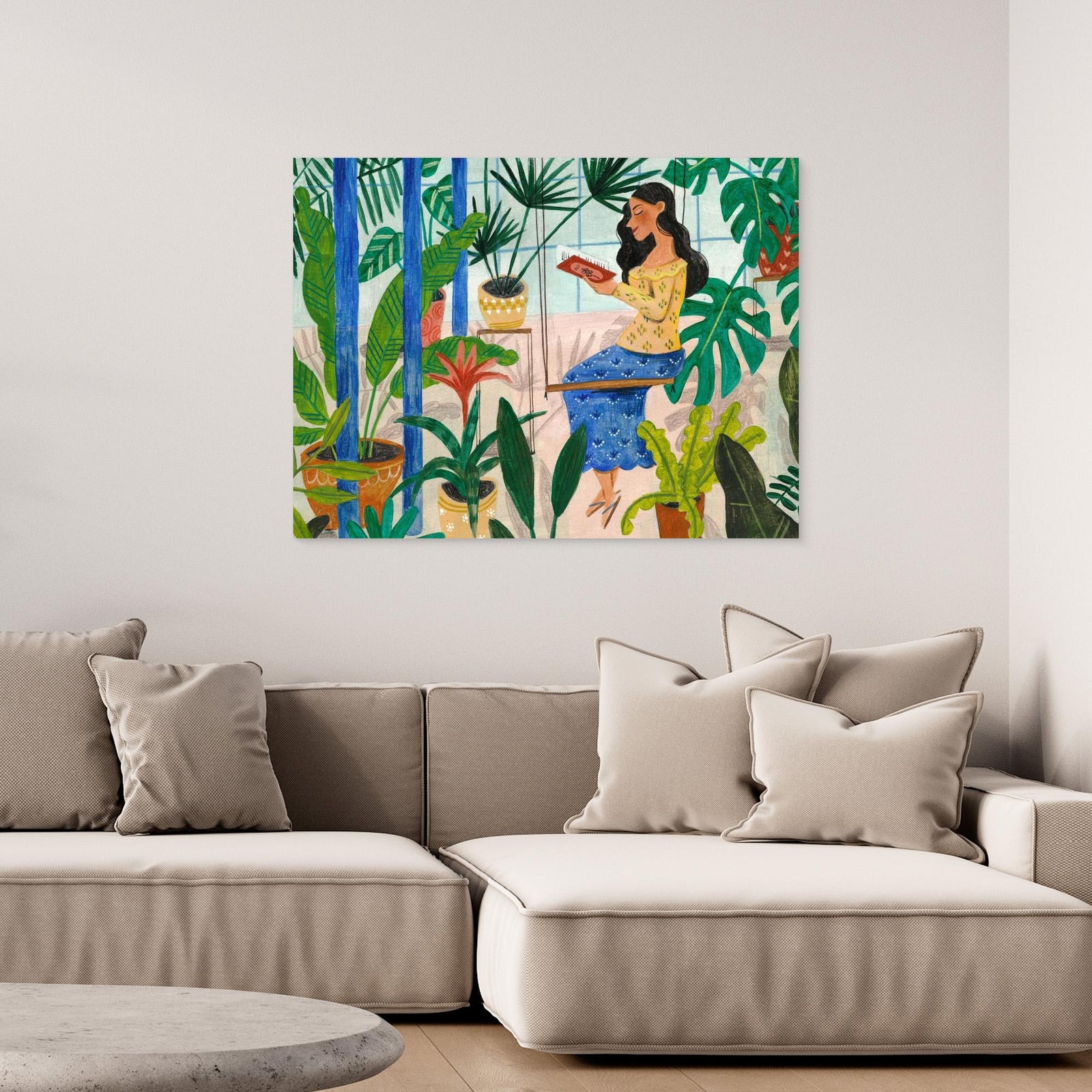 Canvas Print - Reading in the Tropical Greenhouse by Caroline Bonne Müller