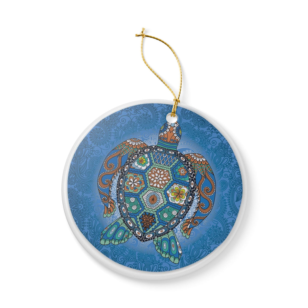 Turtle of Tranquility Ceramic Ornament - Coastal Decoration