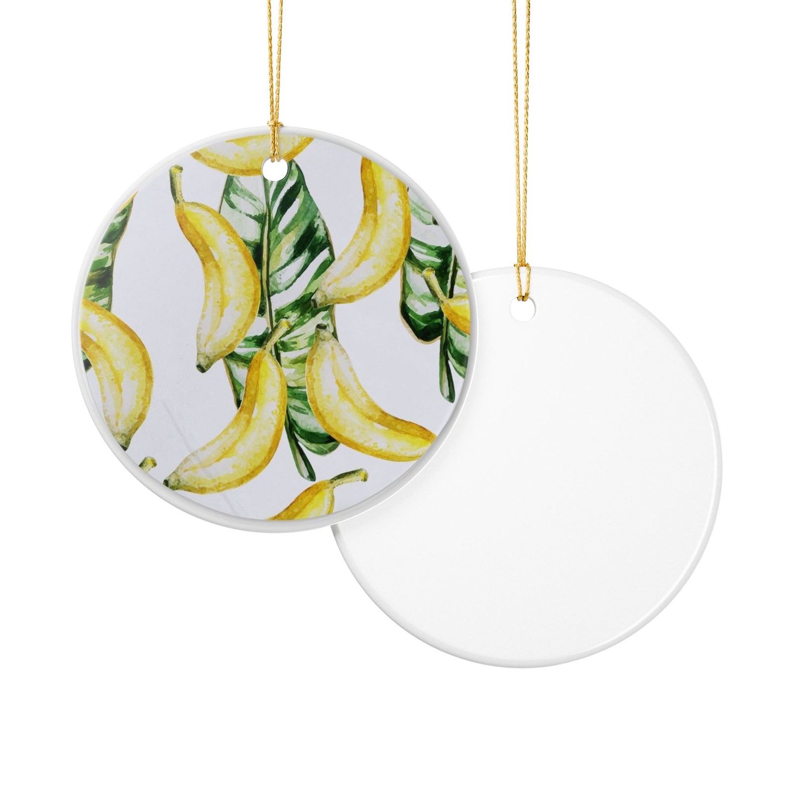 Banana Leaves Ceramic Ornament - Coastal Decoration