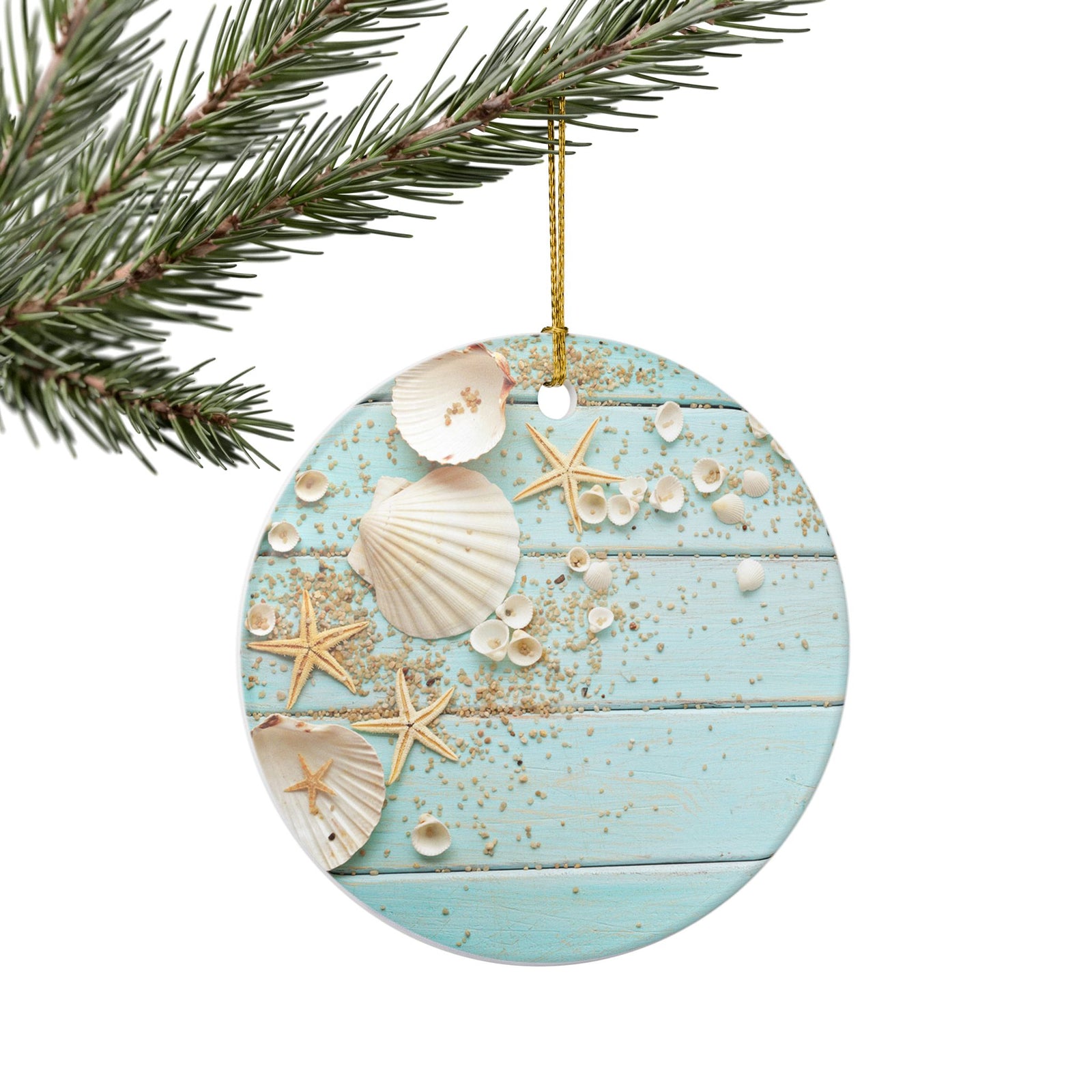 Coastal Ceramic Ornament - Coastal Holiday Decoration