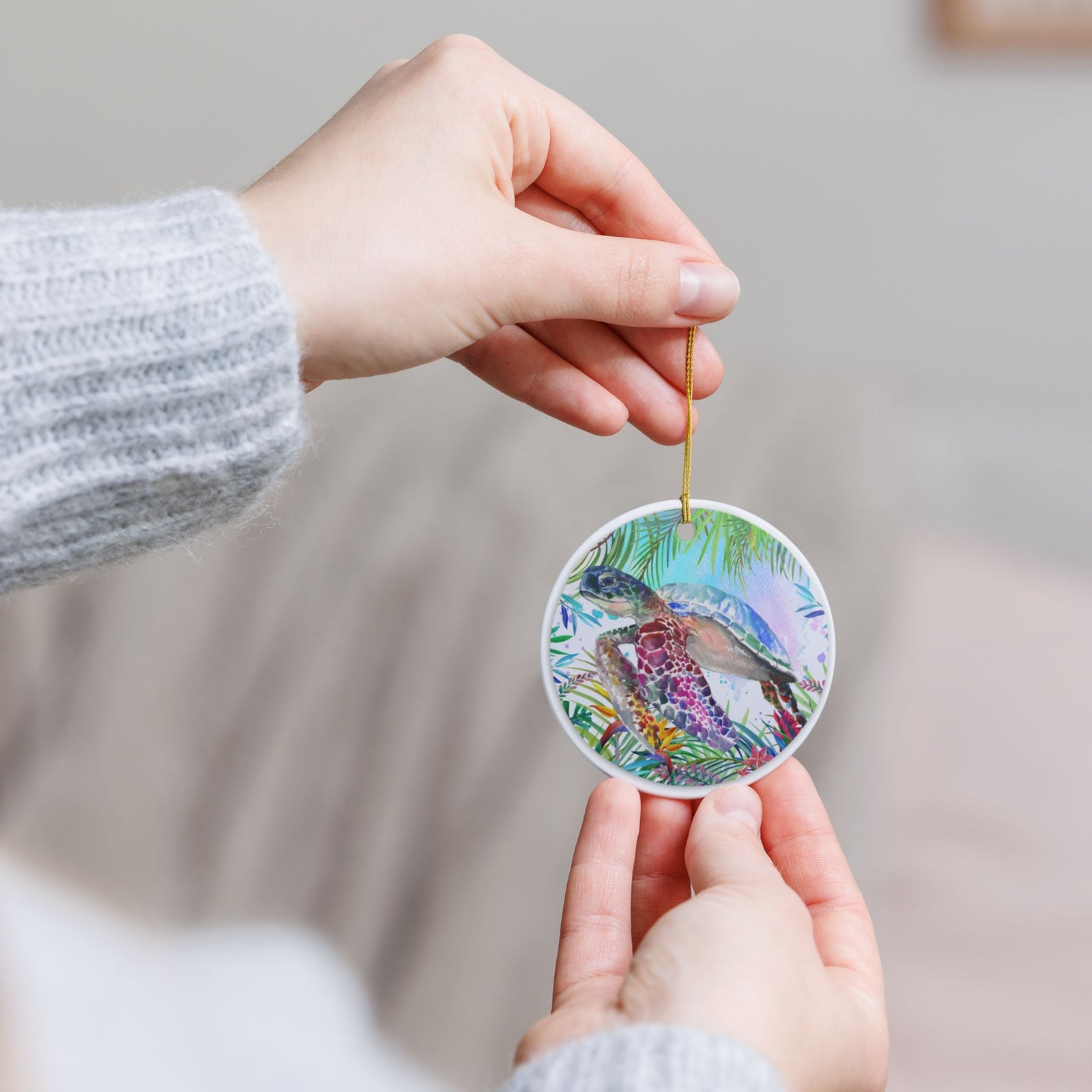 Tropical Sea Guardian Ceramic Ornament - Coastal Holiday Decoration