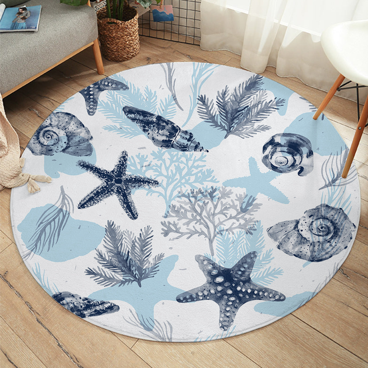 Ocean Blues Round Area Rug