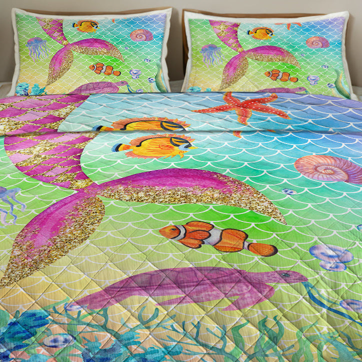 Mermaid Life Quilted Coverlet - Lightweight, Breathable &amp; Super Soft