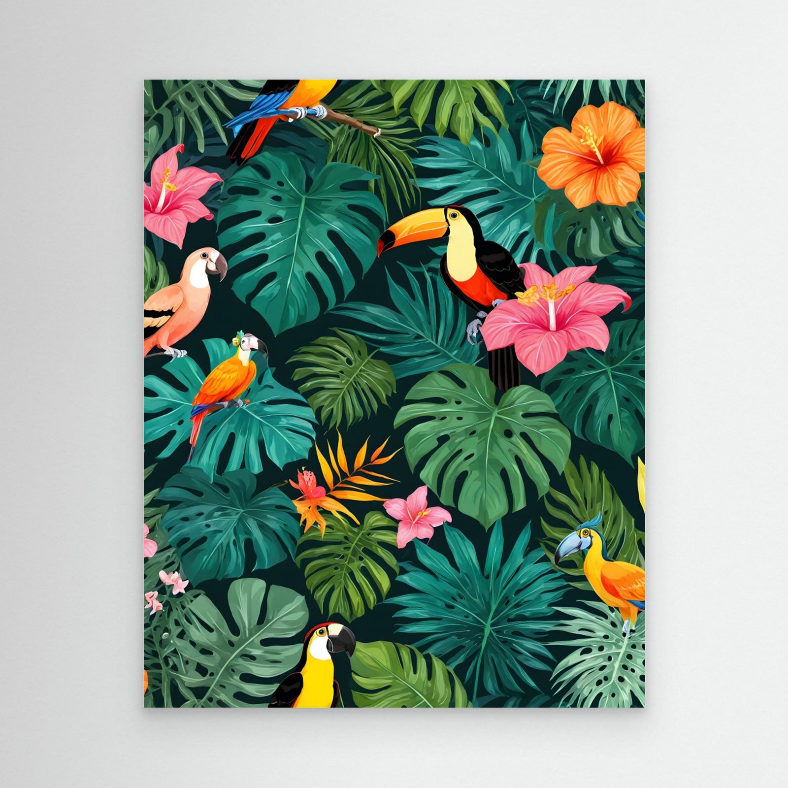 Canvas Print - Tropical Paradise Jungle Pattern by Kintsugi99