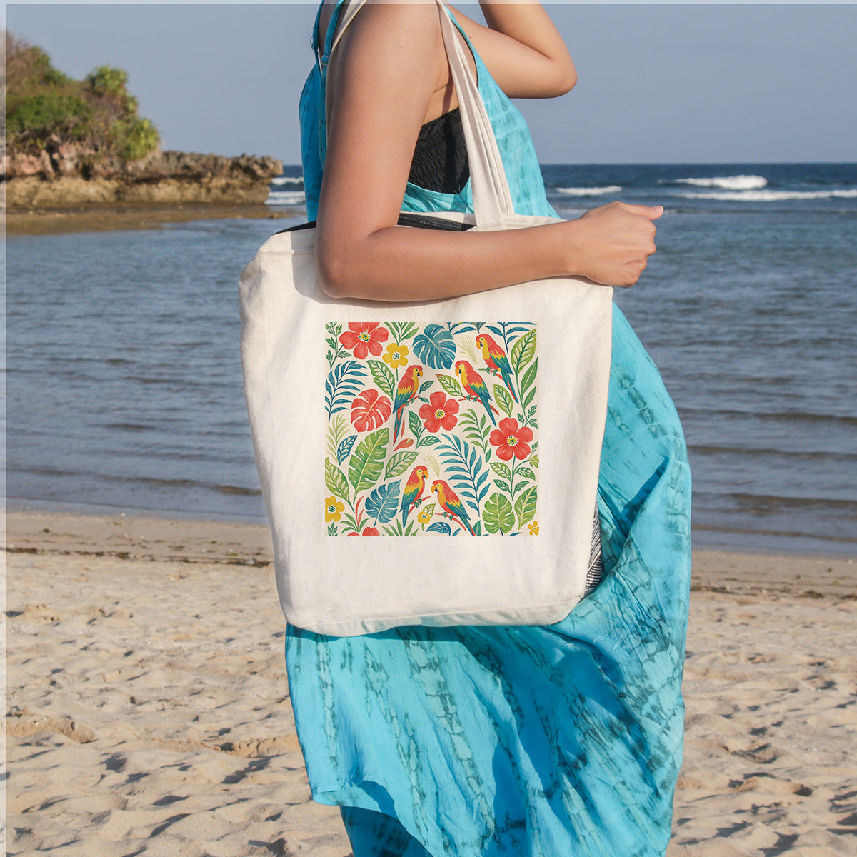 Classic Tropical Beach Tote