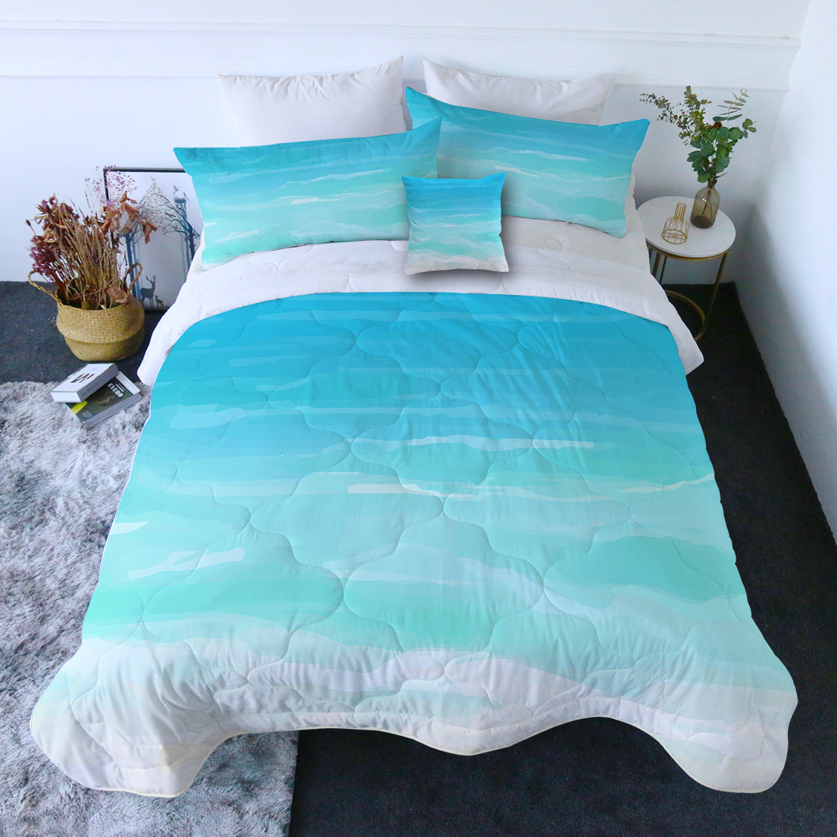 Beach Colors Comforter with Shams and Pillow Cover